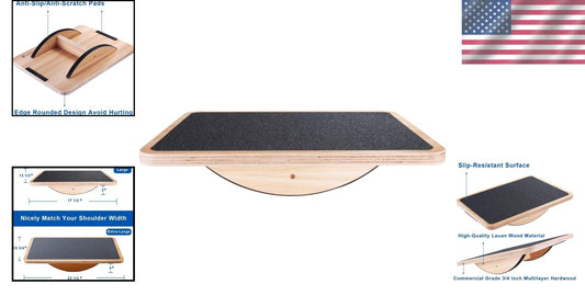 Eco-Friendly Wooden Balance Board for Core Strength - Slip-Resistant & Portable