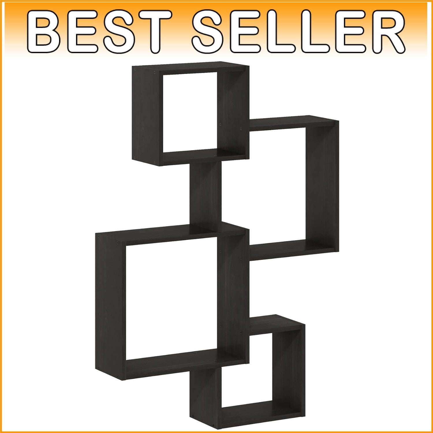 Durable Wall Mounted Espresso Floating Shelves - Set of 4 for Home Organization