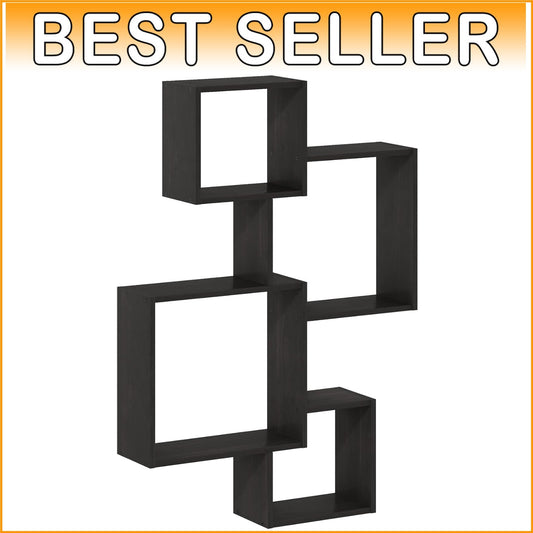 Durable Wall Mounted Espresso Floating Shelves - Set of 4 for Home Organization