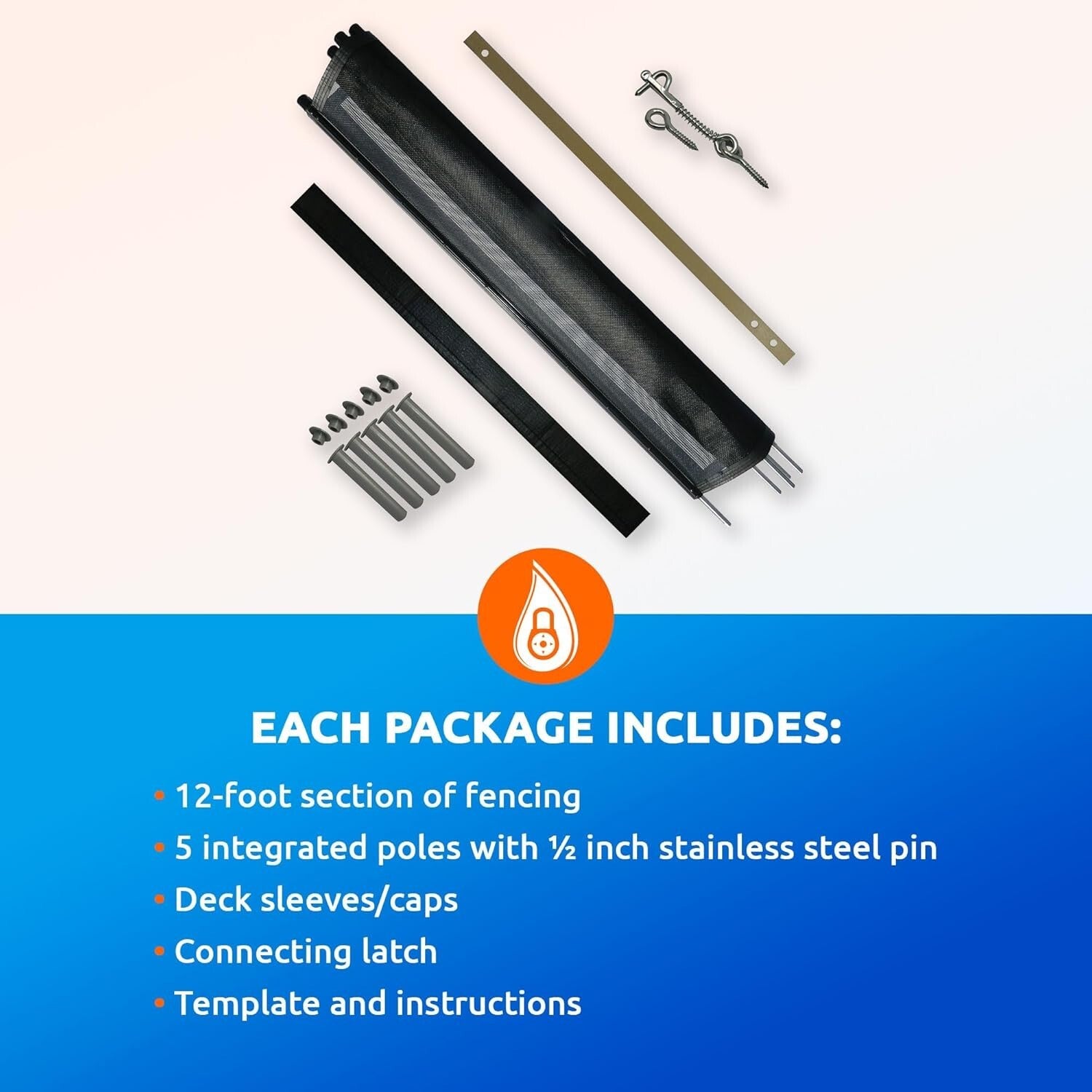 4' Height Mesh Pool Fence DIY Kit - Sturdy Black Safety Solution by Life Saver