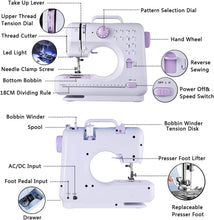 Load image into Gallery viewer, Lightweight Electric Sewing Machine with Foot Pedal - 12 Stitches &amp; Storage