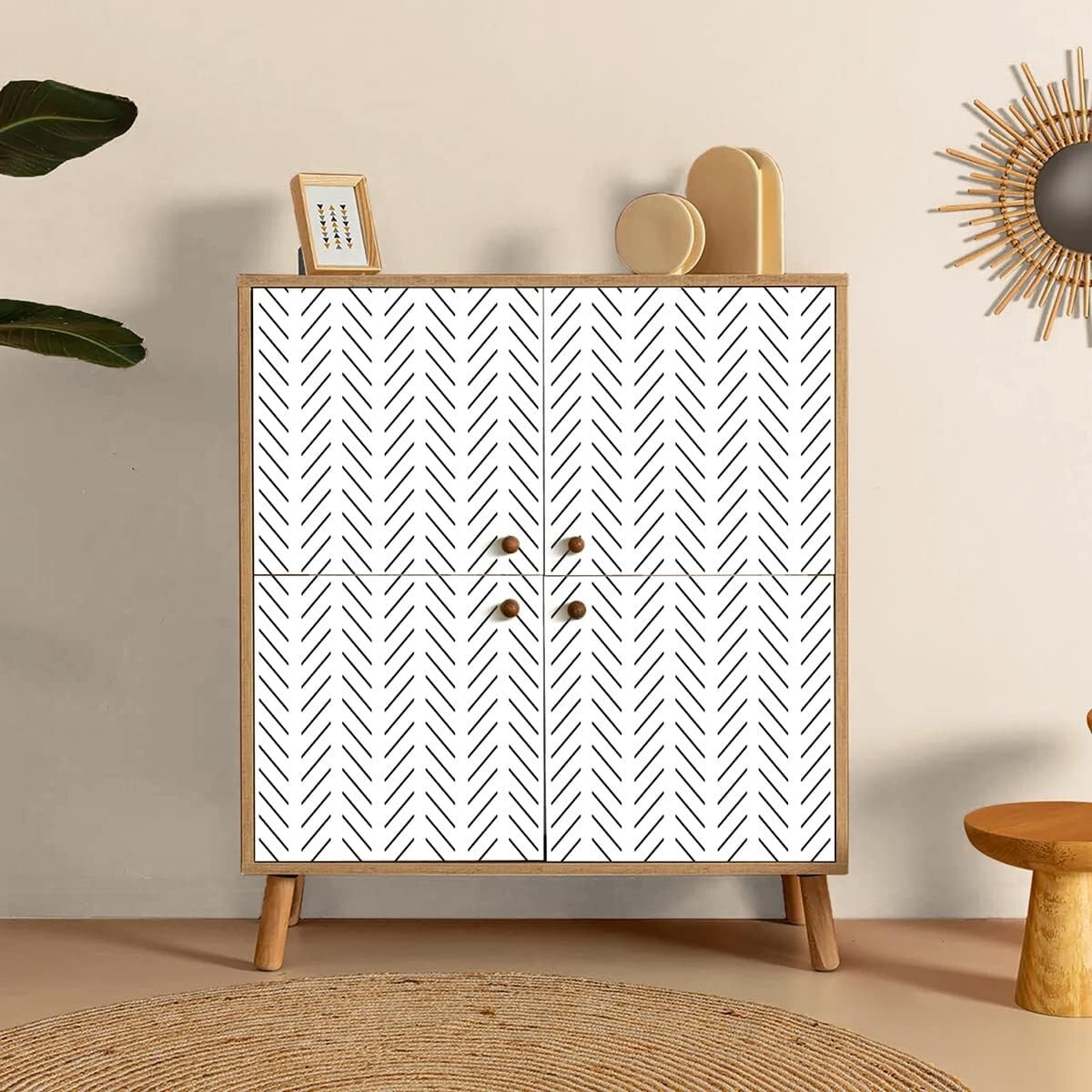 72.65 Sq.ft Modern Black & White Peel and Stick Wallpaper for Versatile Décor