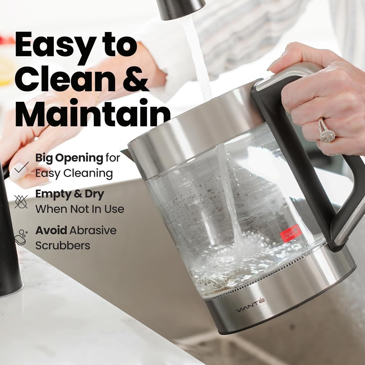 Electric Tea Kettle with Infuser & Temperature Control - 1.5L Stainless Steel