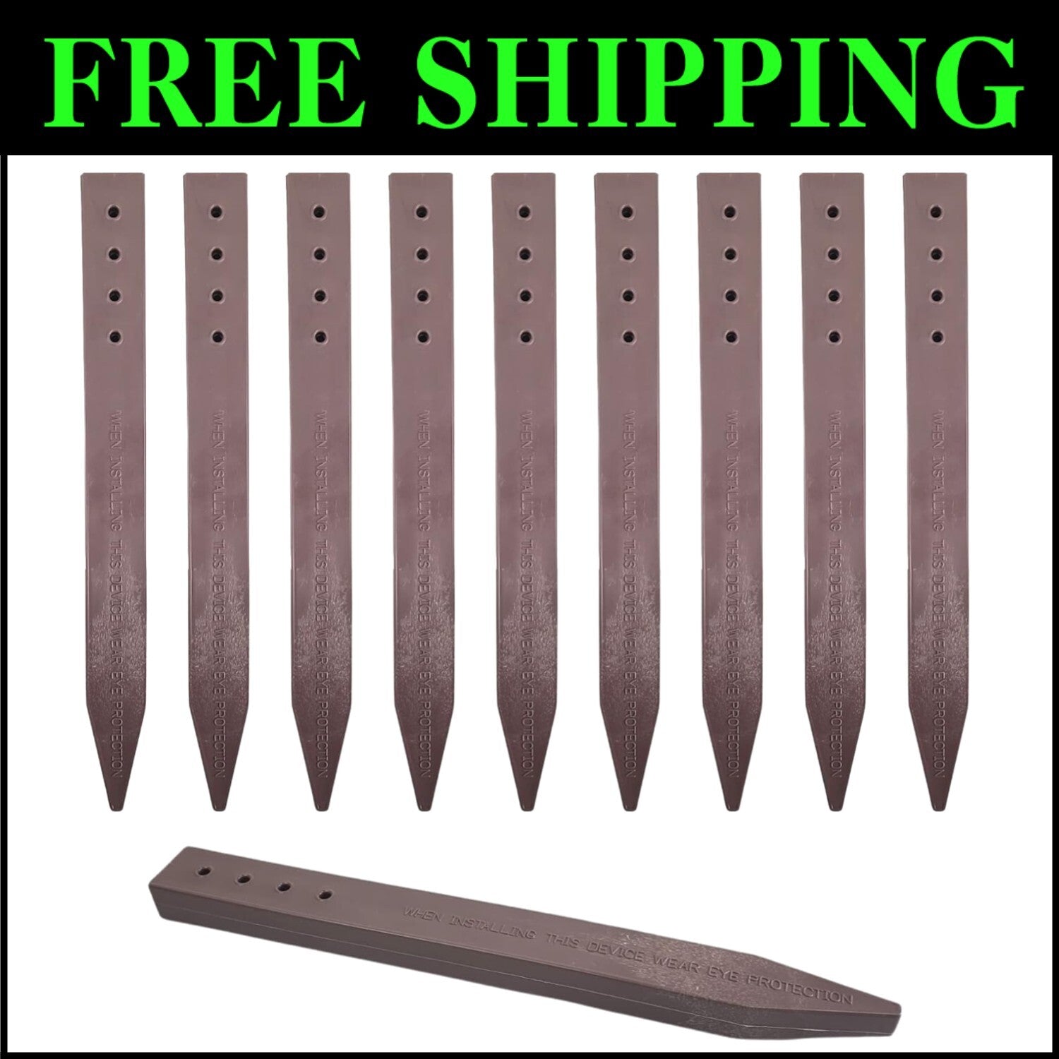 Premium 20-Pack Plastic Landscape Stakes with Pre-Drilled Holes for Stability