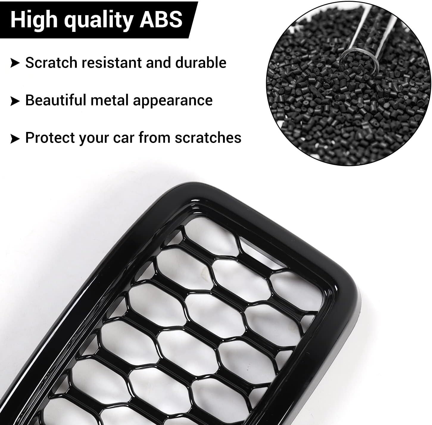 Front Grill Cover Trim Kit - 7Pcs ABS Inserts for 2017-2020 Jeep Grand Cherokee