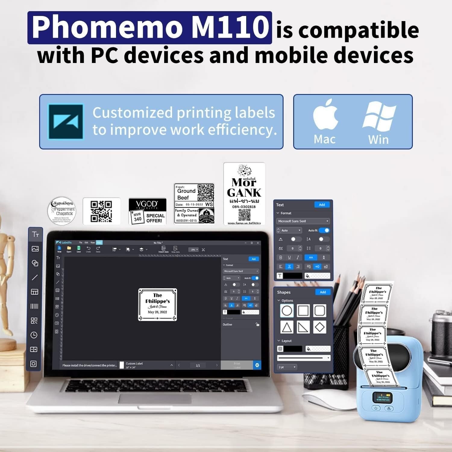Bluetooth Thermal Label Printer & Portable Label Maker for Small Businesses