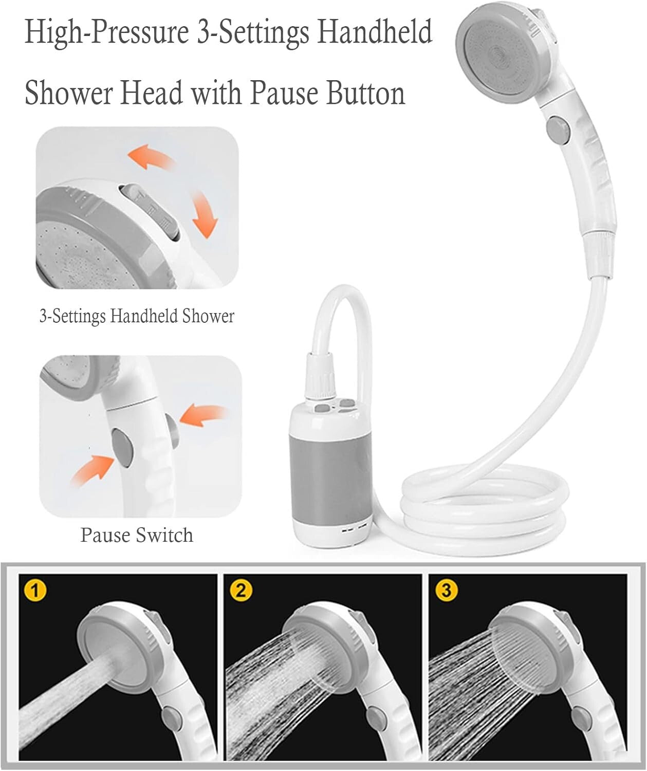 Multiple-Use Portable Electric Shower - Perfect for Camping, Washing Pets & Cars