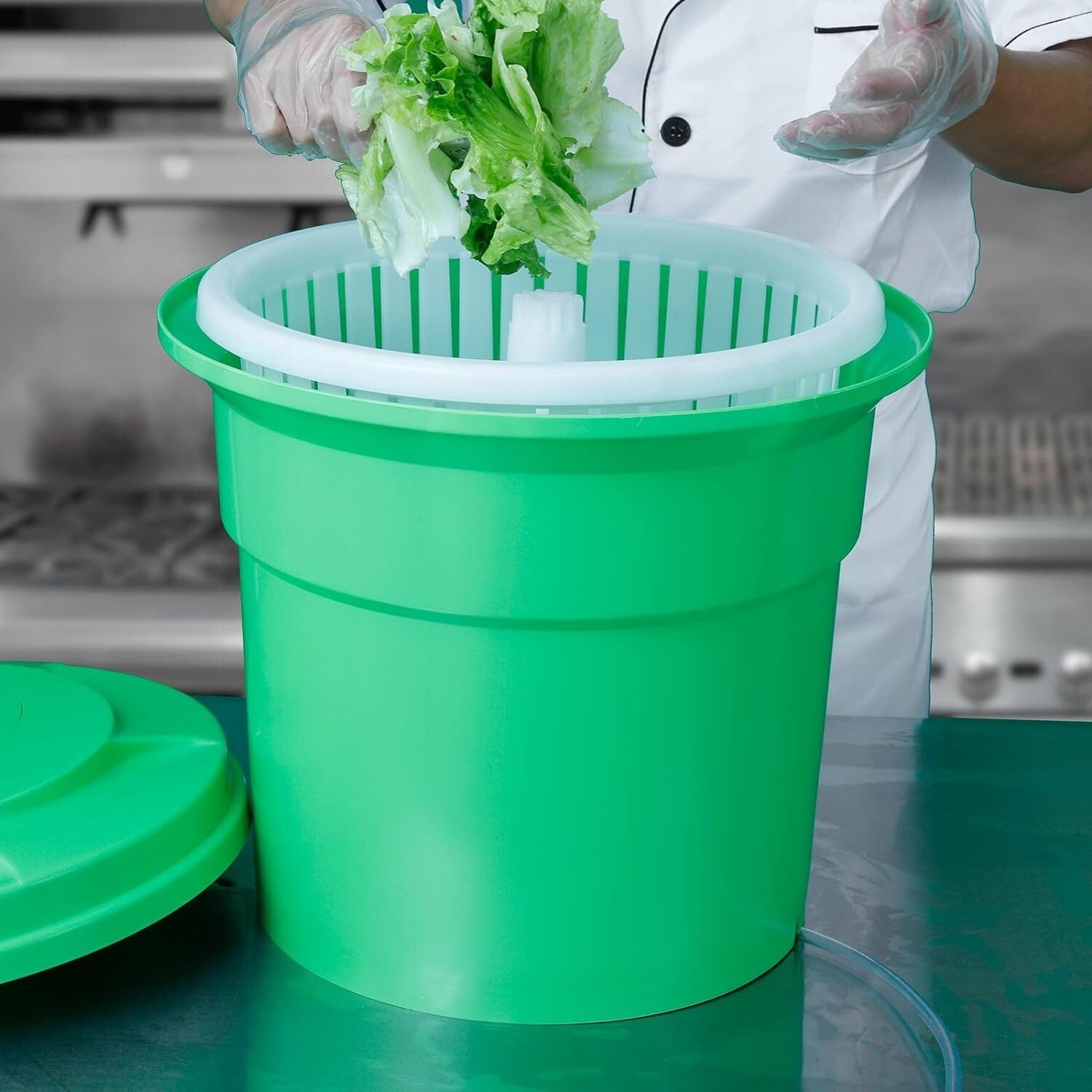 FDA Compliant 5-Gallon Salad Spinner - Quickly Dry Greens in Commercial Kitchens