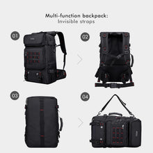 Load image into Gallery viewer, Premium Black Nylon Convertible Backpack with Shoe Compartment for Travelers