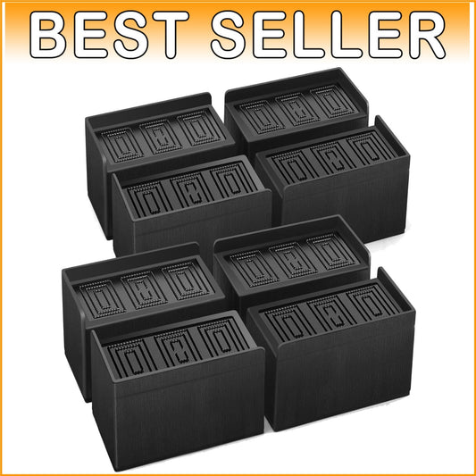 8 Pack Heavy Duty Bed Risers, 5-Inch with Wide L Shape for Furniture Stability