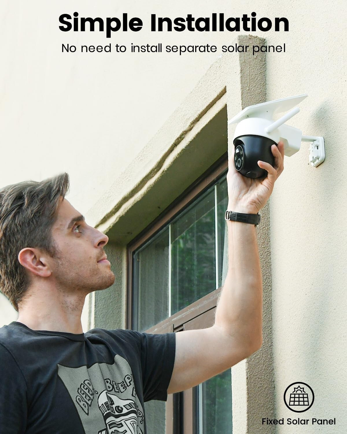 Eco-Friendly Solar Camera Security with 2K Night Vision - Wireless & Waterproof