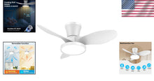 Load image into Gallery viewer, Modern Minimalist 32-Inch Ceiling Fan with Adjustable LED Light &amp; Remote Control