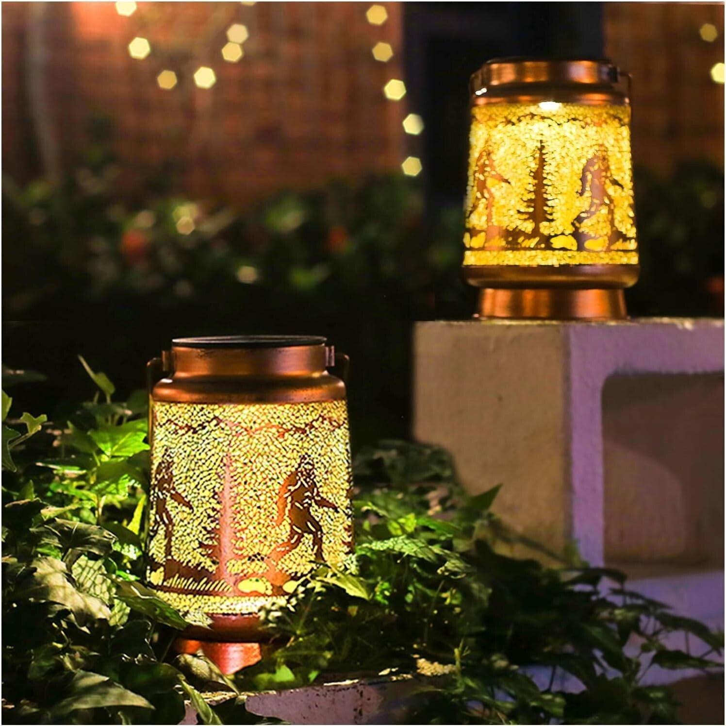 Artistic Bigfoot Solar Lanterns - Unique Hanging Decor for Garden & Backyard