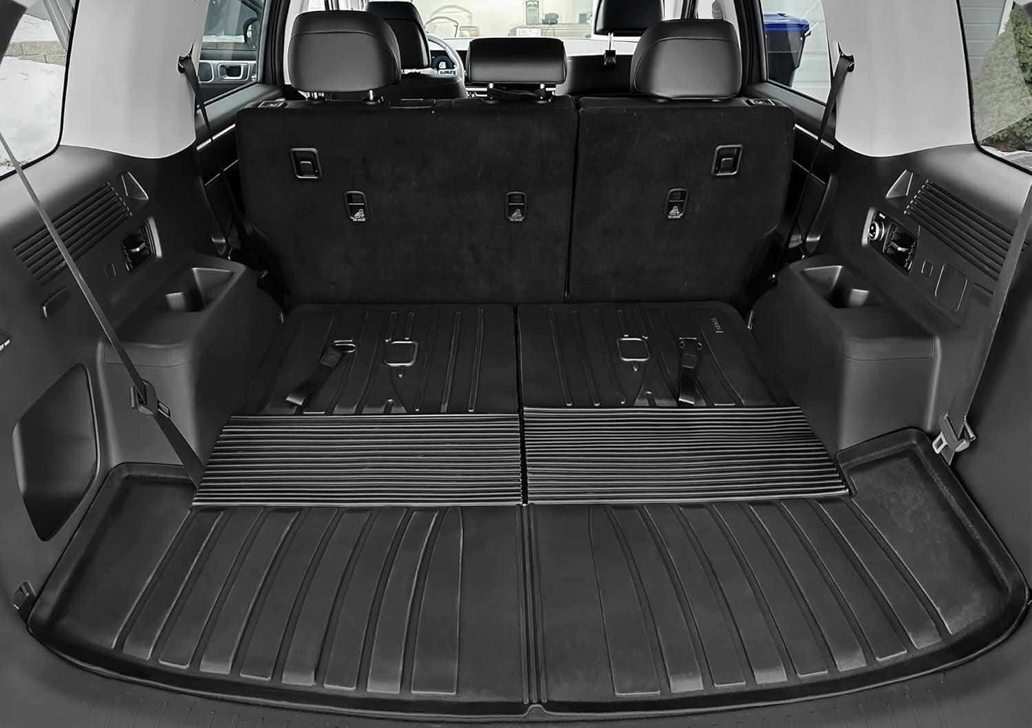 Durable All-Weather Floor Mats with Backrest Protector for Hyundai Santa Fe