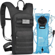 Load image into Gallery viewer, Lightweight Black Hydration Backpack with 3L TPU Bladder for Outdoor Adventures