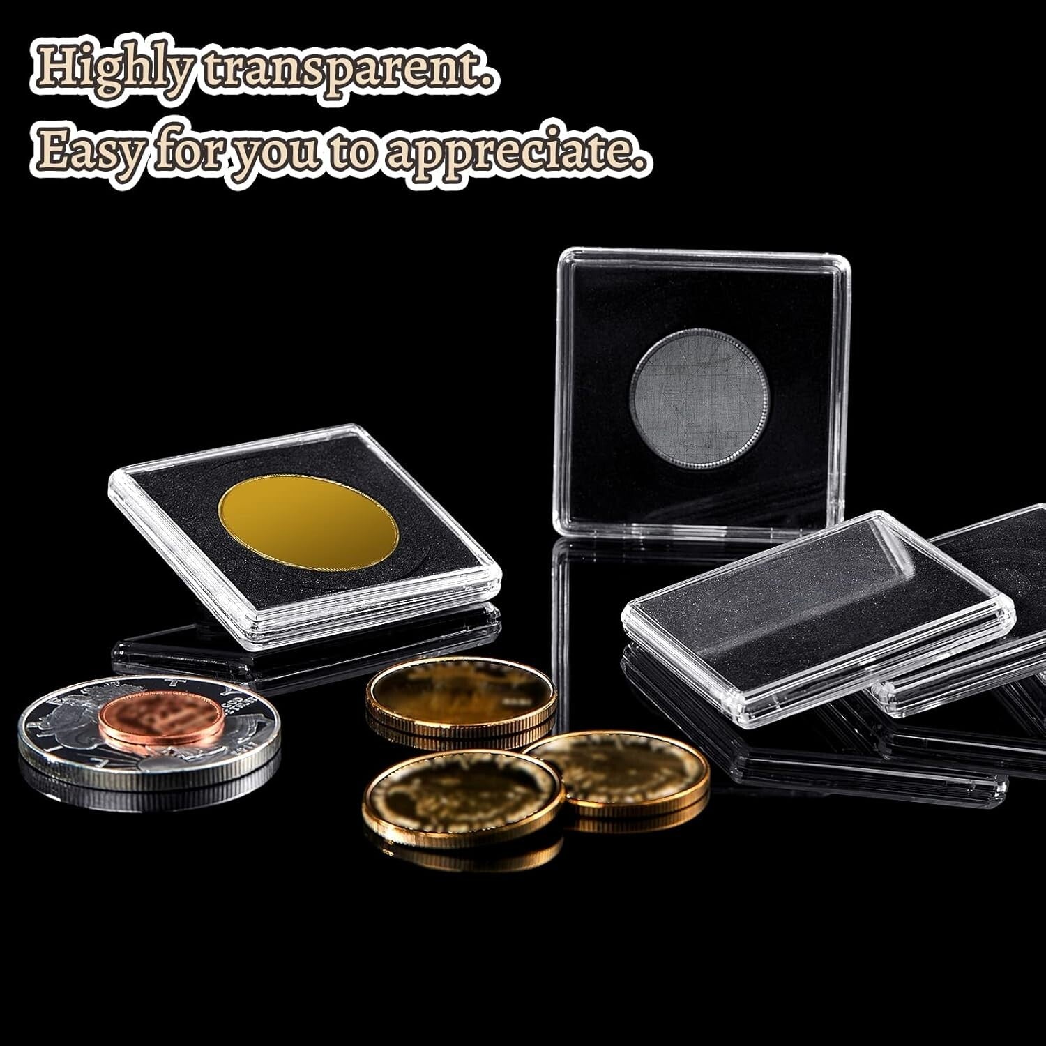 Versatile 150 Count Coin Case Set - Adjustable Acrylic Holders for Collectibles