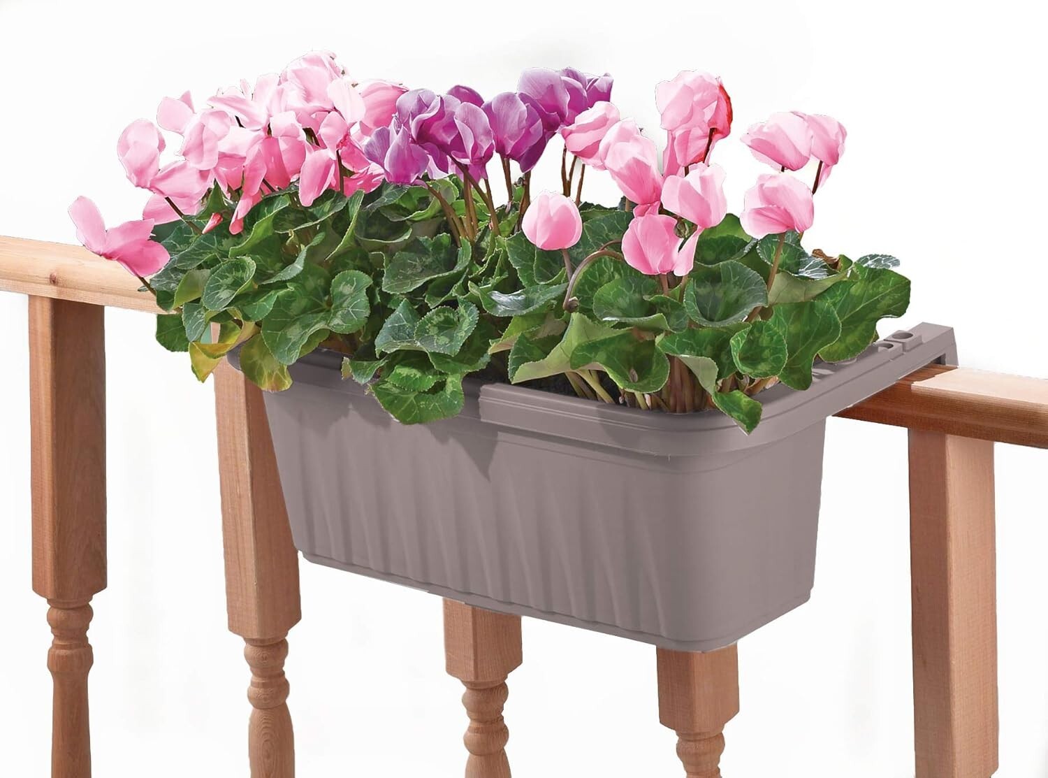 Outdoor Adjustable 24" Railing Planter - Fits Railings 1-4" Wide, Easy Setup