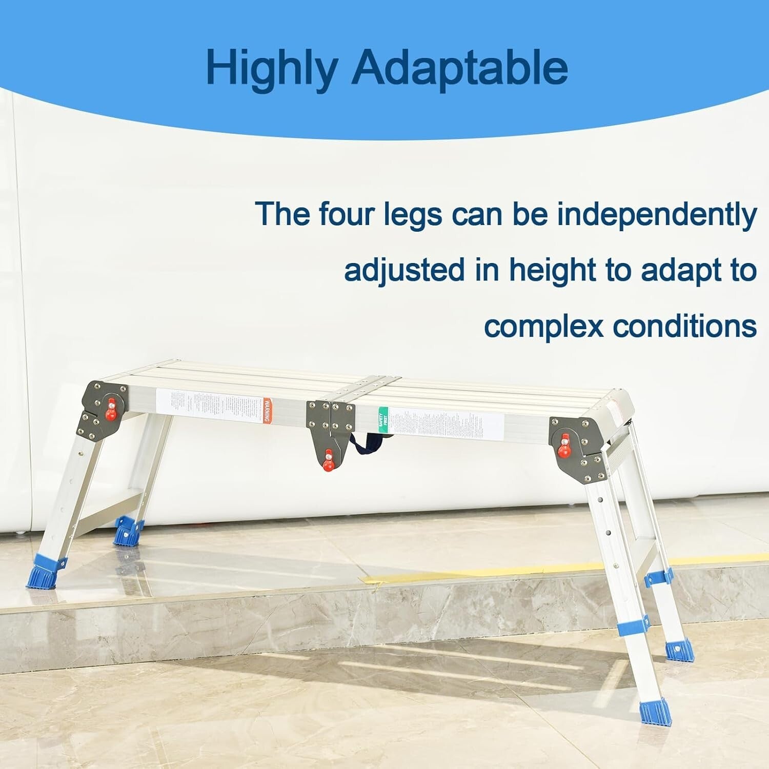 Versatile Folding Step Stool - Aluminum, 600 lbs Capacity, Tool-Free Assembly