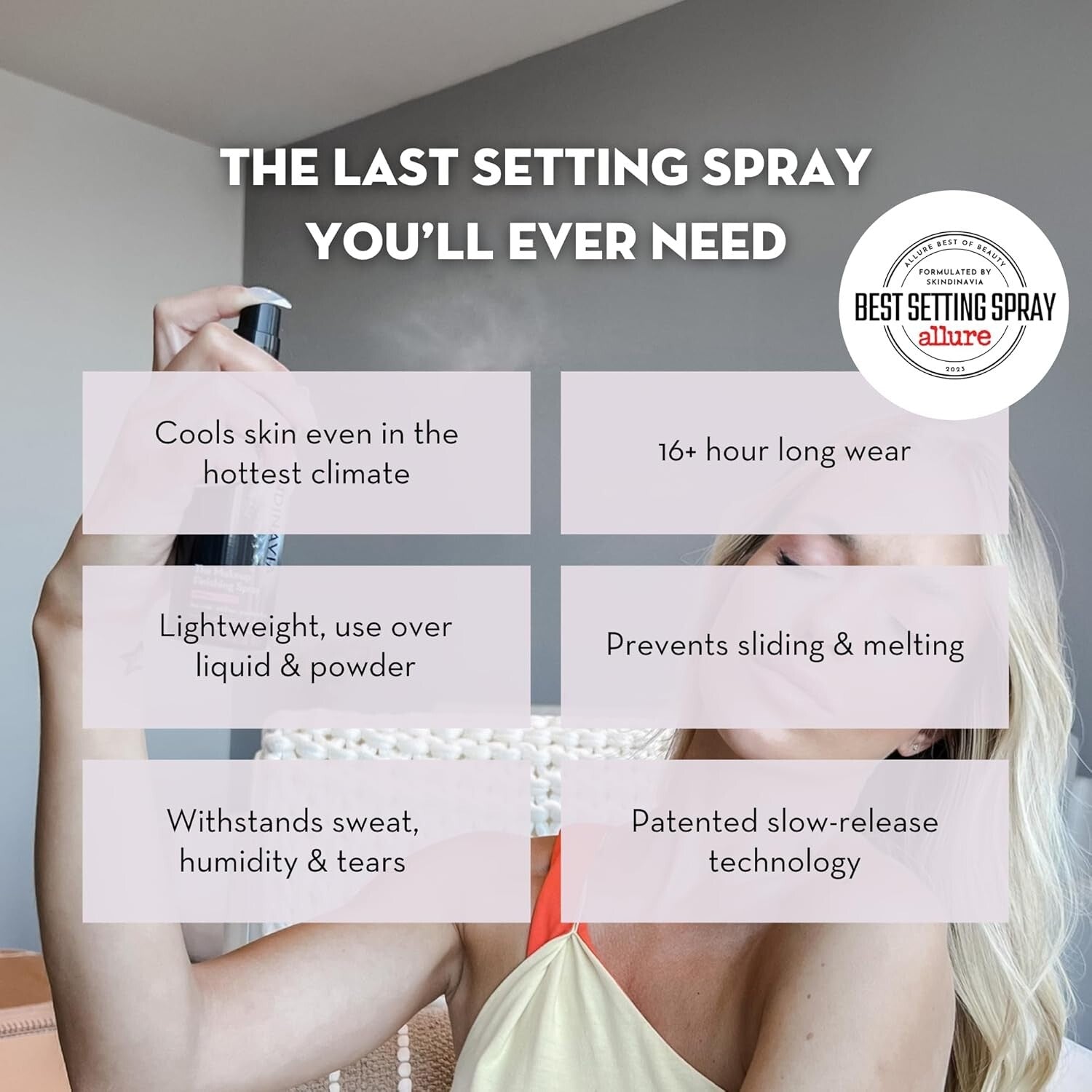 Lightweight Waterproof Makeup Spray for Weddings – 16+ Hour Hold, 8oz