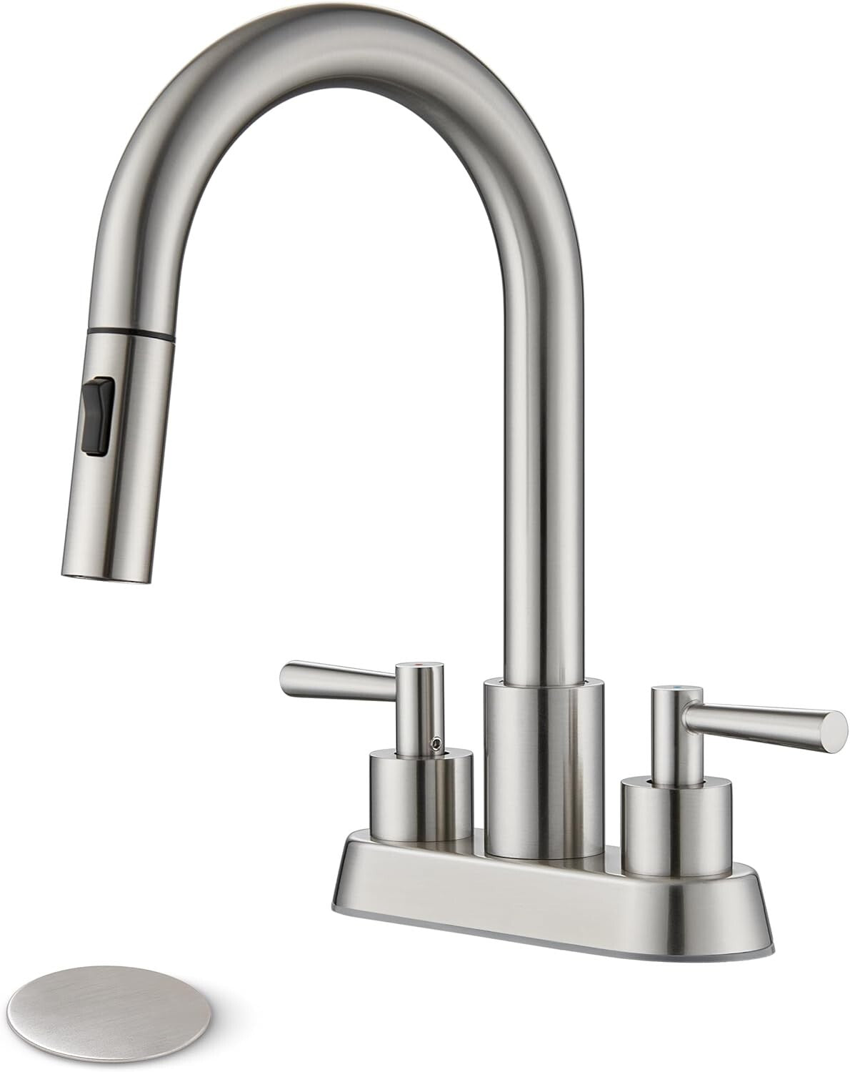 Elegant 4-Inch Centerset Bathroom Faucet with Dual Handles & Easy Drain Assembly