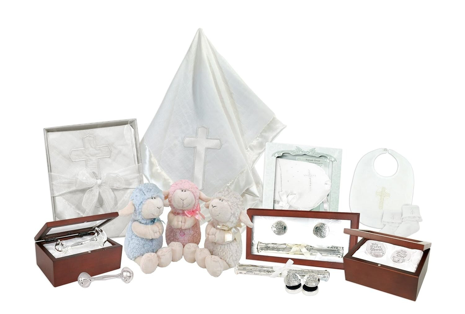 Rosewood Baby Memory Set with Engraved Silver Birth Certificate Holder & Boxes