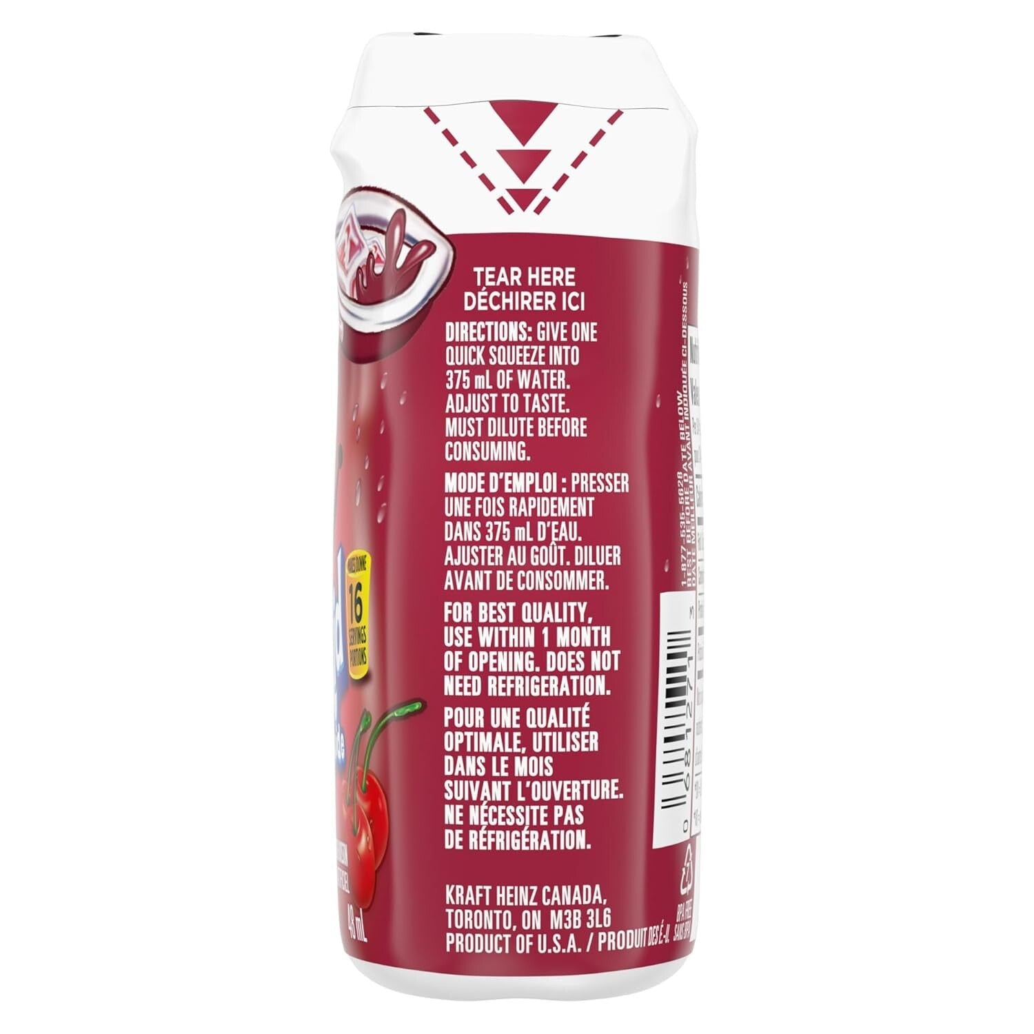 Cherry Liquid Drink Mix, 48mL Bottles - Pack of 12, Zero Calorie Refreshment