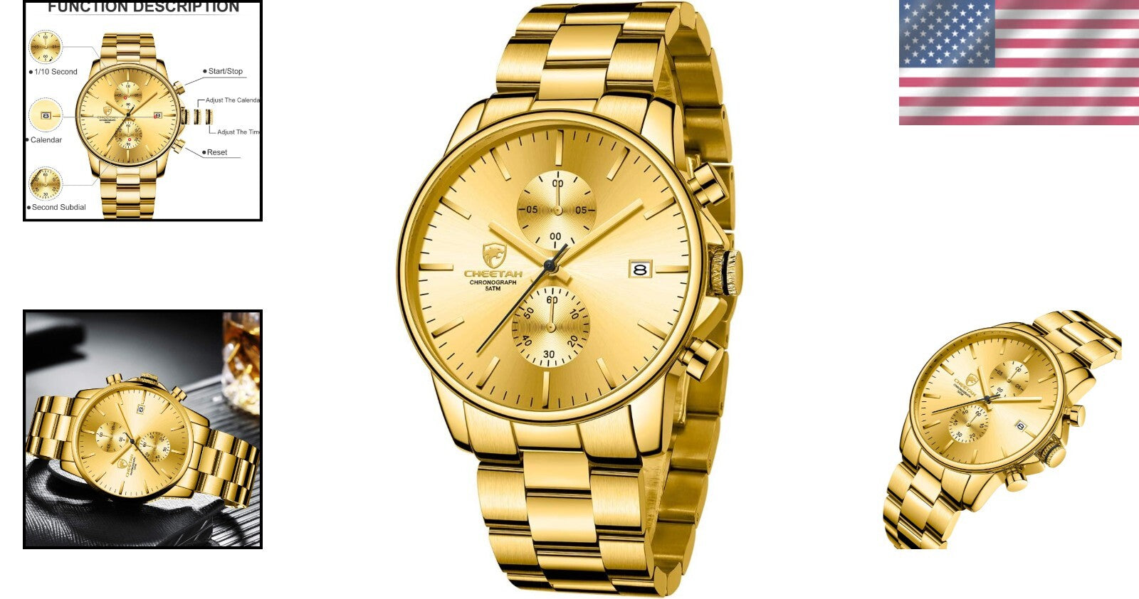 Premium Fashion Business Men's Watch - Stainless Steel, 3ATM Water Resistant