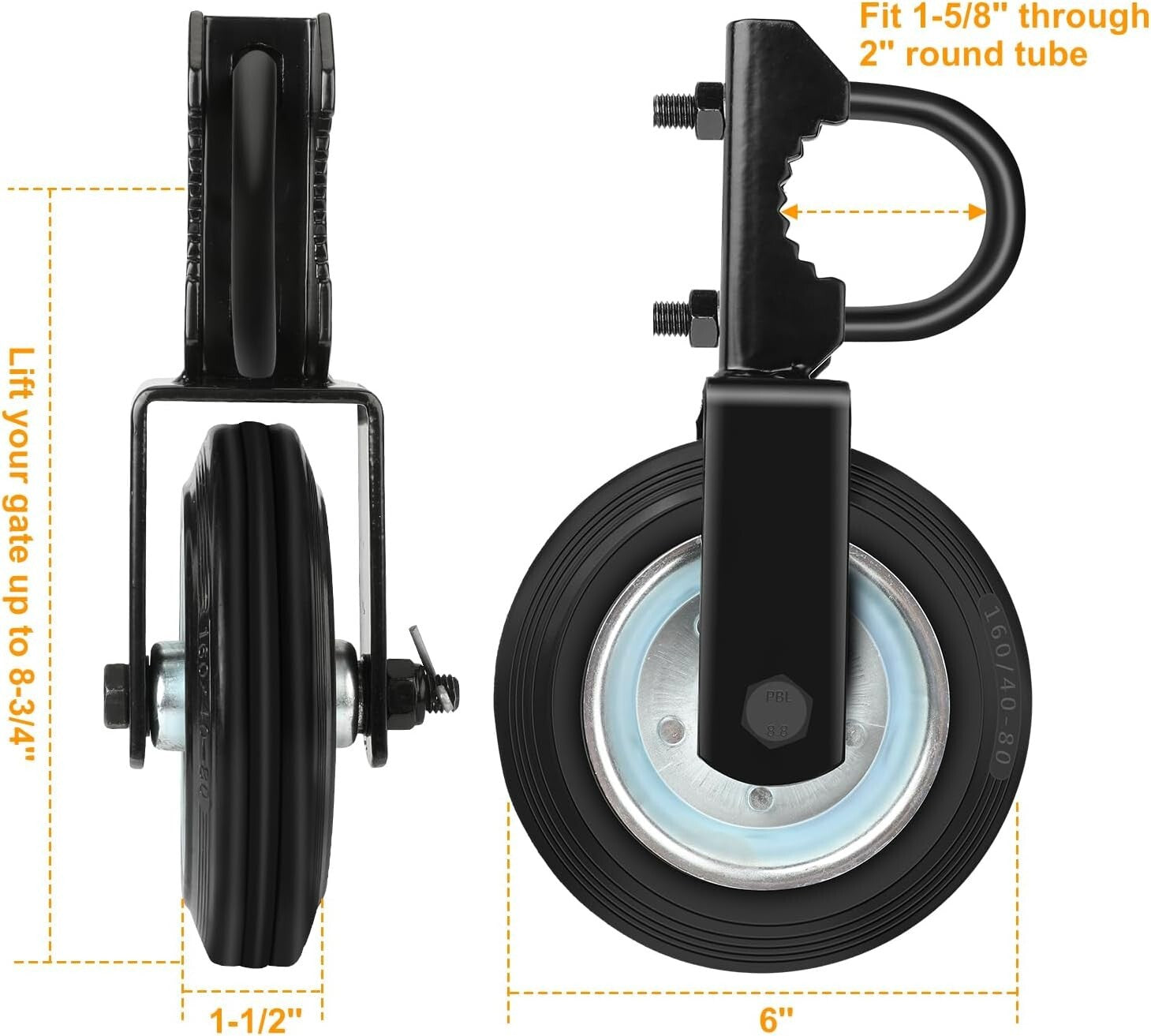 Effortless Rolling Gate Wheels for Metal Gates - Set of 2, Stable & Reliable