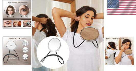 Durable Alloy Steel 6" Double Sided Makeup Mirror with Ergonomic Neck Design