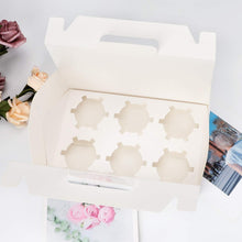 Load image into Gallery viewer, Compact 50pcs Cupcake Boxes with Clear Window - Easy Assembly for Every Occasion