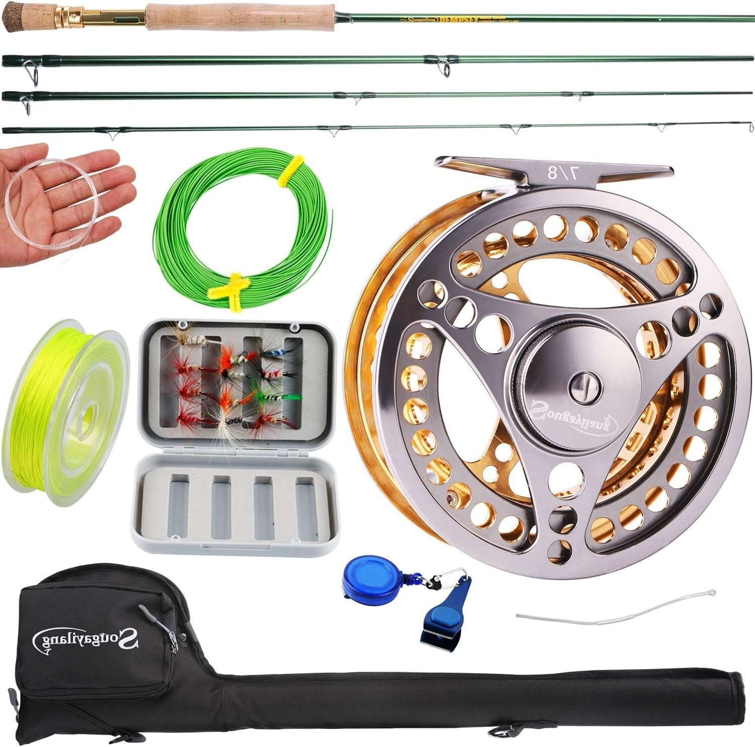 Medium Heavy Fly Fishing Rod Reel Combo with Cork Handle - Ideal for All Anglers