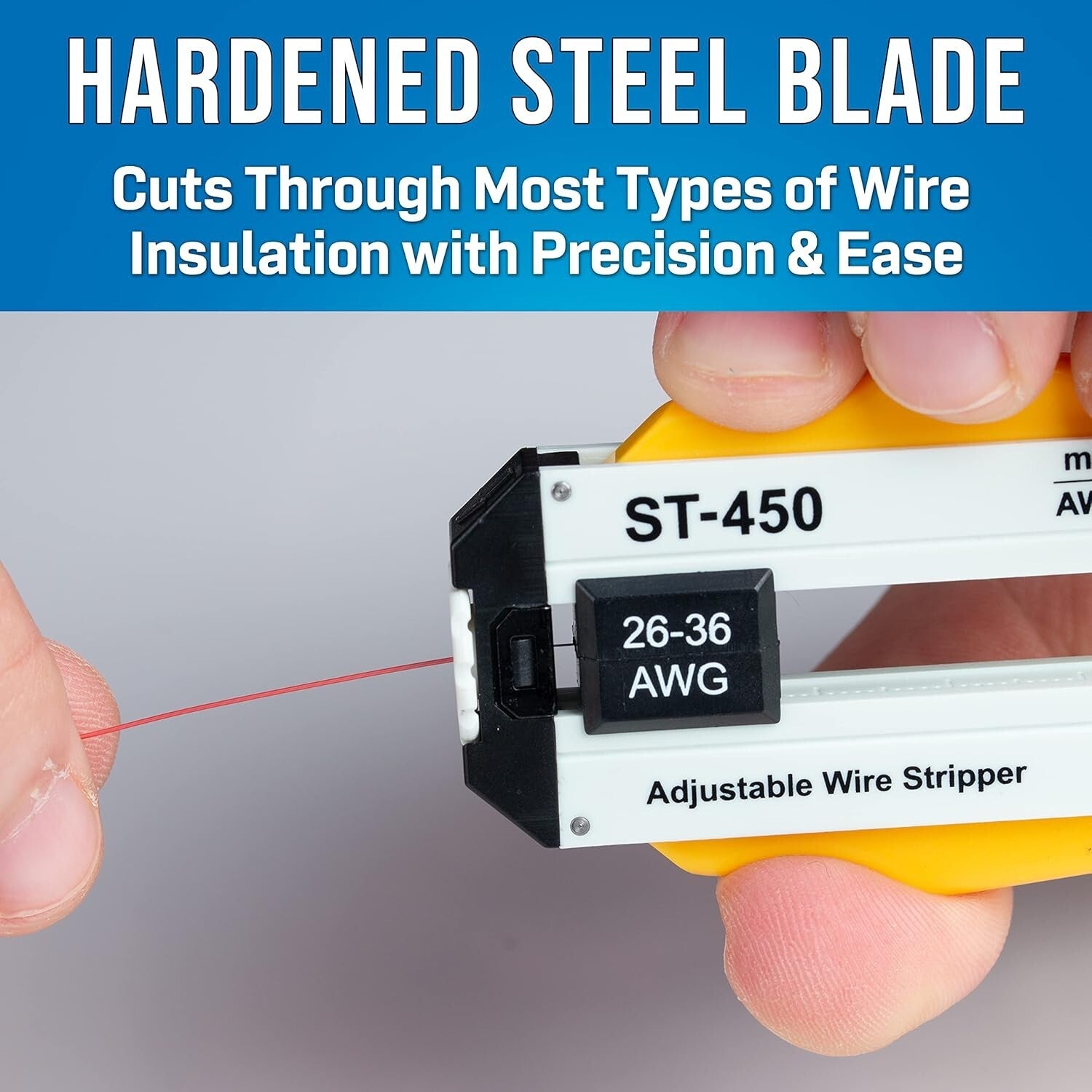 Compact and Lightweight Adjustable Wire Stripper for 26-36 AWG Applications