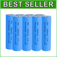 Load image into Gallery viewer, Flat Top 18650 Rechargeable Battery - 8-Pack, 3500mAh with Safety Protection