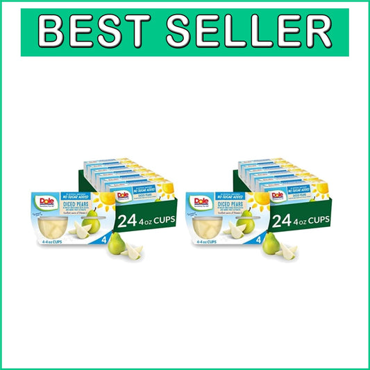 Bulk Pack of 48 Diced Pears - All Natural, No Sugar Added, Gluten & Dairy Free