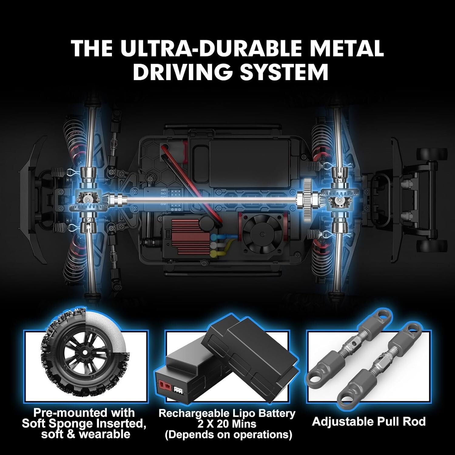 Brushless 4WD RC Truck, Up to 42mph Speed, Ideal for Stunts & Off-Road