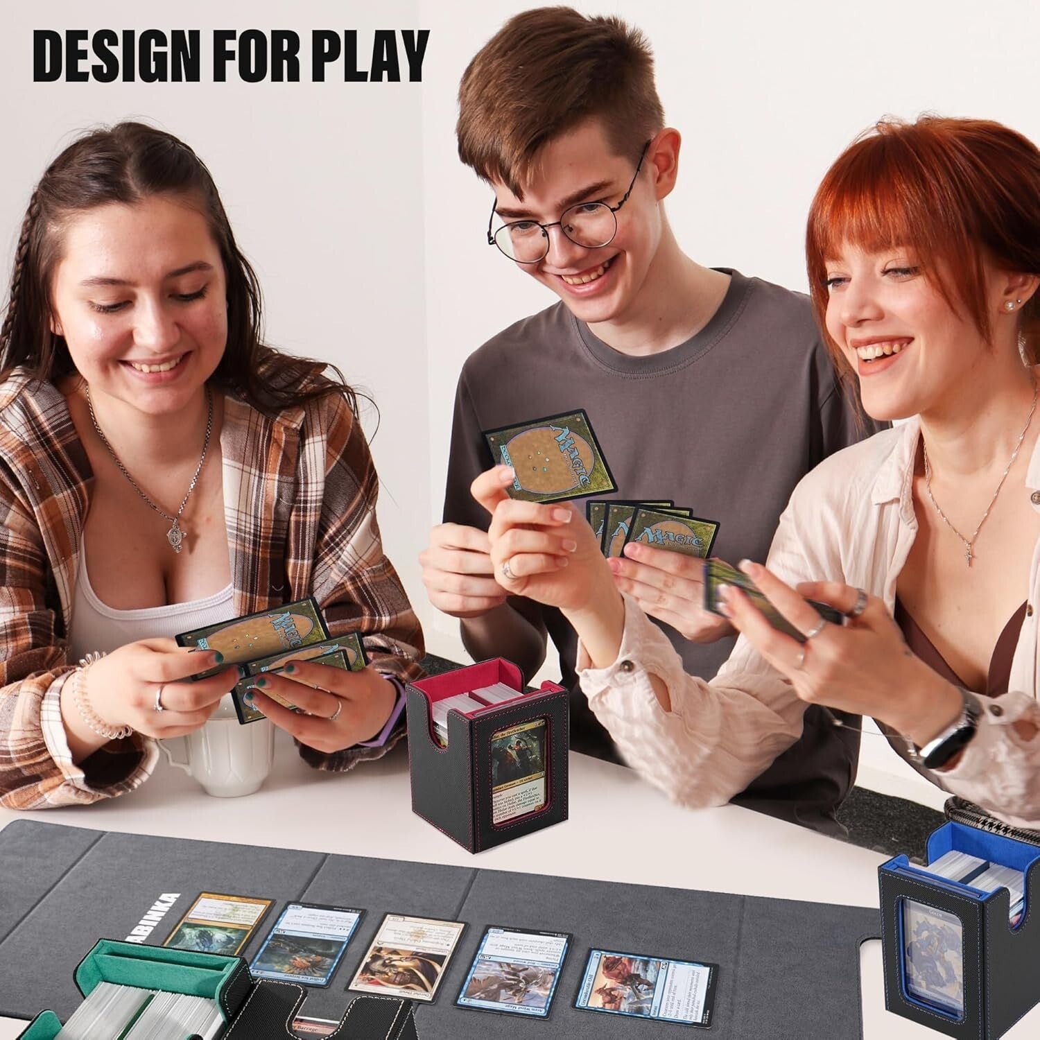 Elegant 5-Compartment Deck Box for Double-Sleeved Cards - Ideal for Collectors