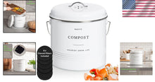 Load image into Gallery viewer, Sleek 1.3 Gallon Indoor Compost Pail with Lid – Eco-Friendly Kitchen Solution