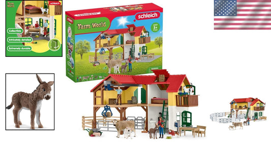 97-Piece Large Farmhouse Playset with Animals & Accessories for Imaginative Play