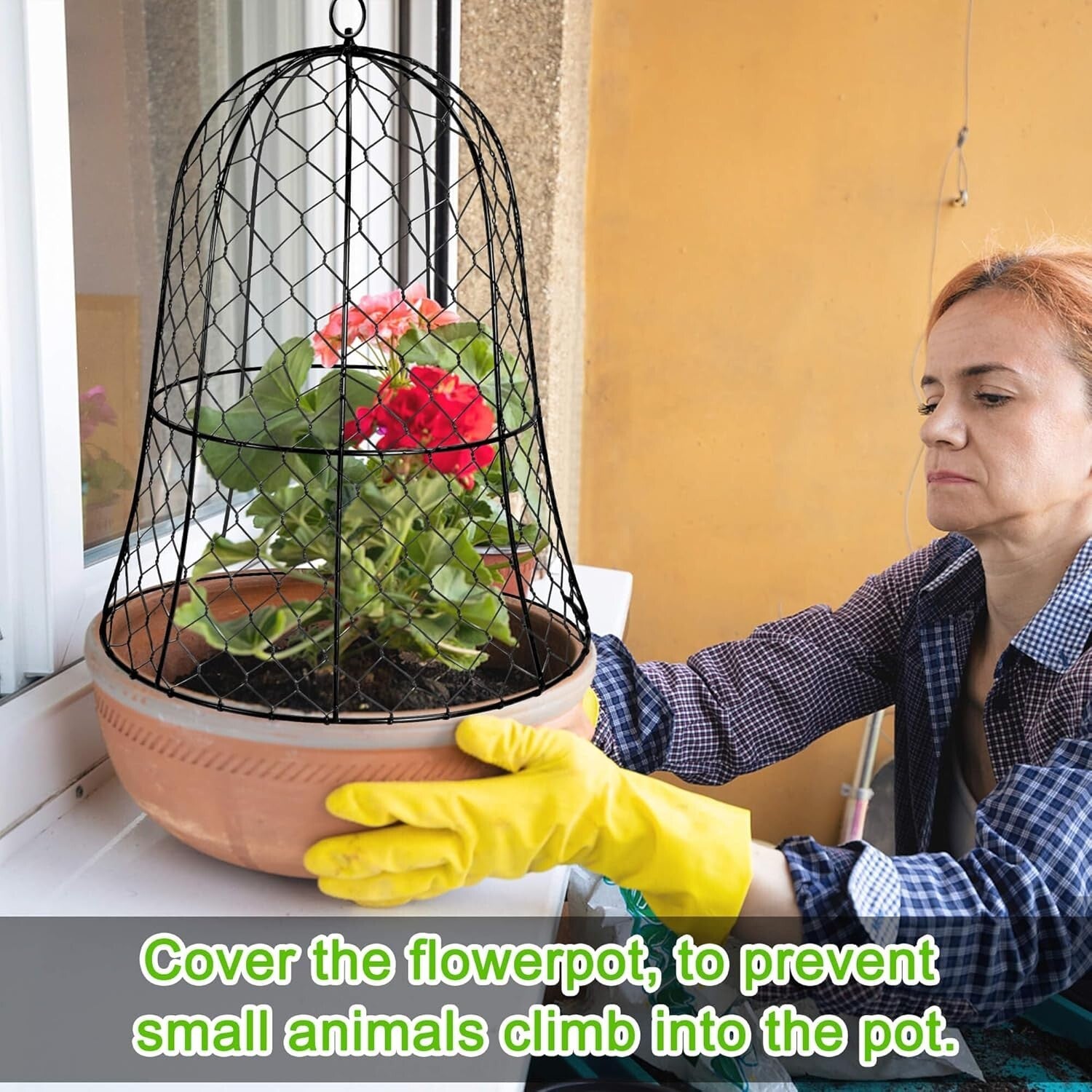 Space-Saving 6 Set Garden Cloches, 13"D x 17"H for Rabbits and Birds Deterrent