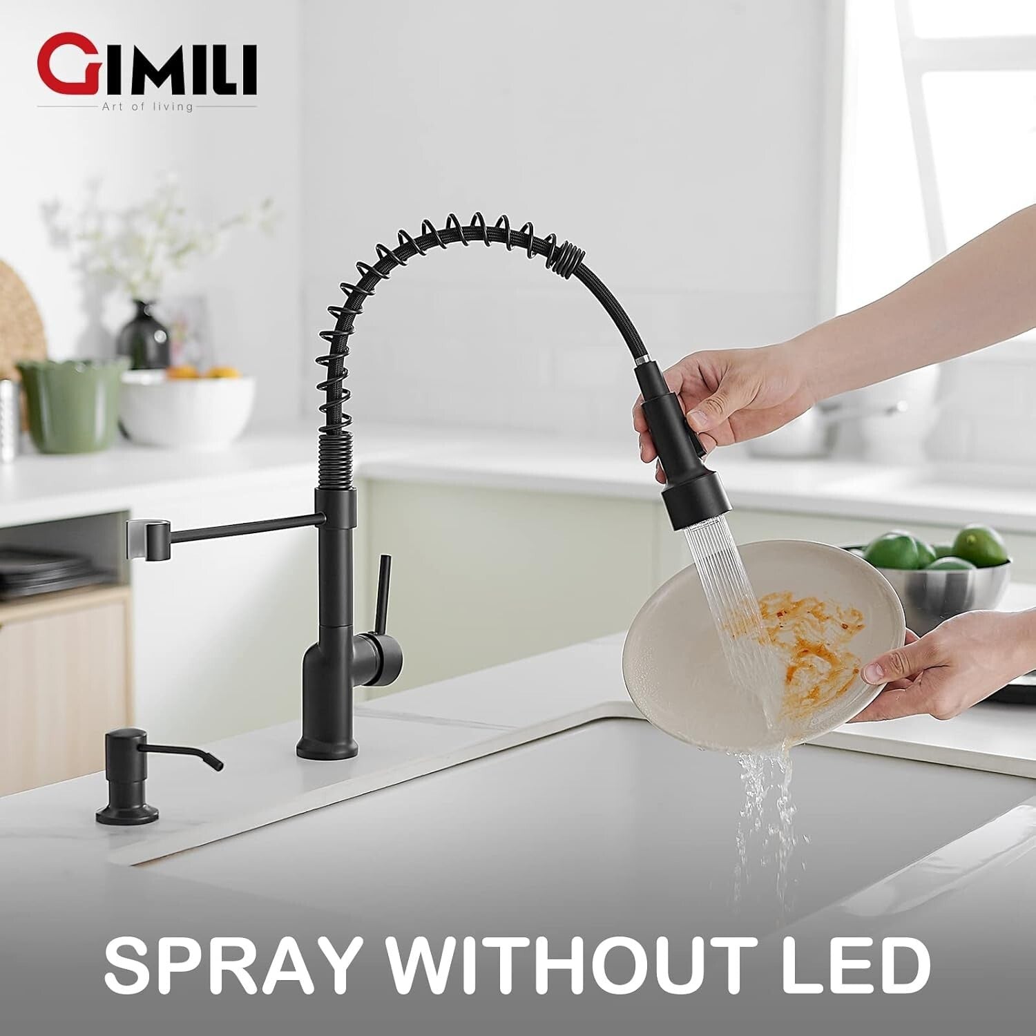 360-Degree Swivel Kitchen Faucet with Dual Function LED Sprayer for Modern Homes