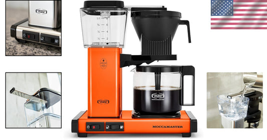 40 oz Moccamaster Coffee Maker in Stylish Orange - Fully Automatic Convenience