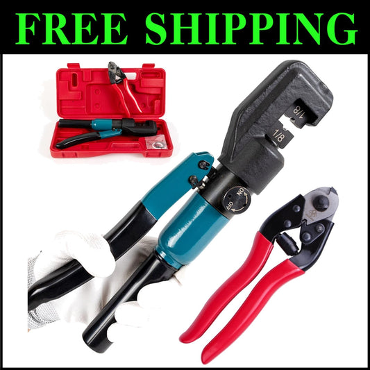 Hand-Powered Hydraulic Crimper with Ergonomic Handle for Stainless Steel Cables