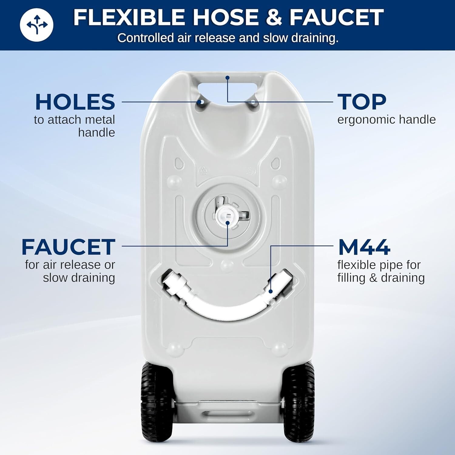 40L RV Portable Water Tank with Wheels - Ideal for Camping and Outdoor Use