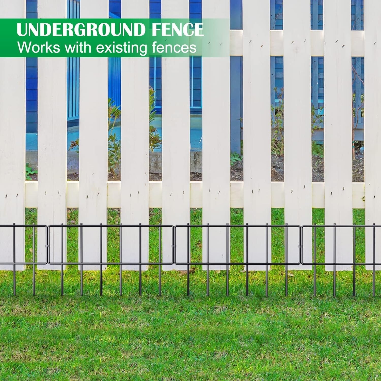 Easy Install Metal Animal Barrier Fence - 25 Panels, 17"H for Garden Protection
