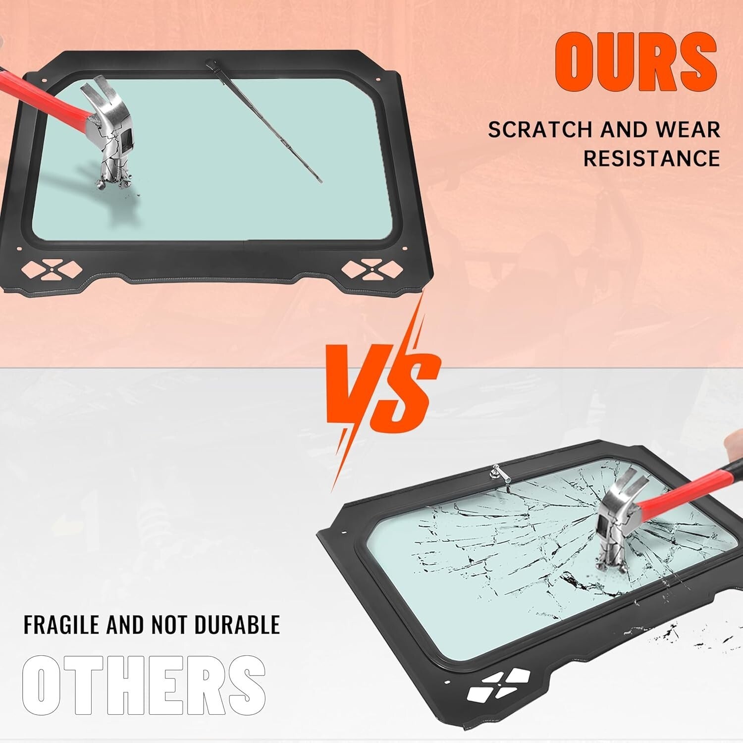 Enhanced Visibility Full Windshield & Wiper for 2014-2018 Polaris RZR XP Turbo