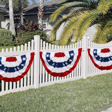 Load image into Gallery viewer, 4 Pack American Flag Bunting 3x6 - Perfect for Fourth of July Outdoor Decor