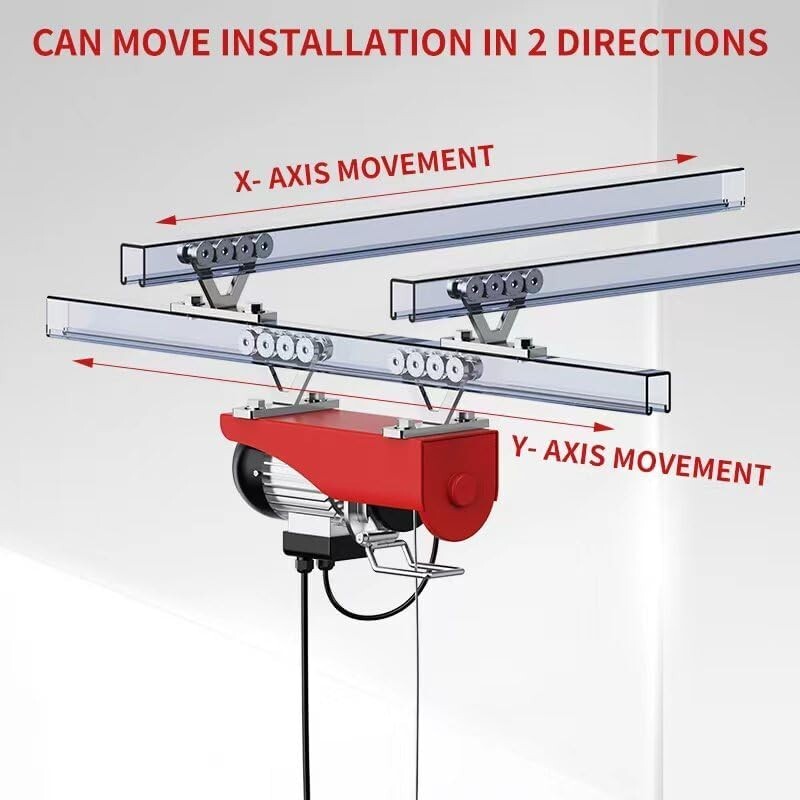 Heavy Duty 8 Wheel Roller Trolley - Easy Install for Electric Hoist Applications