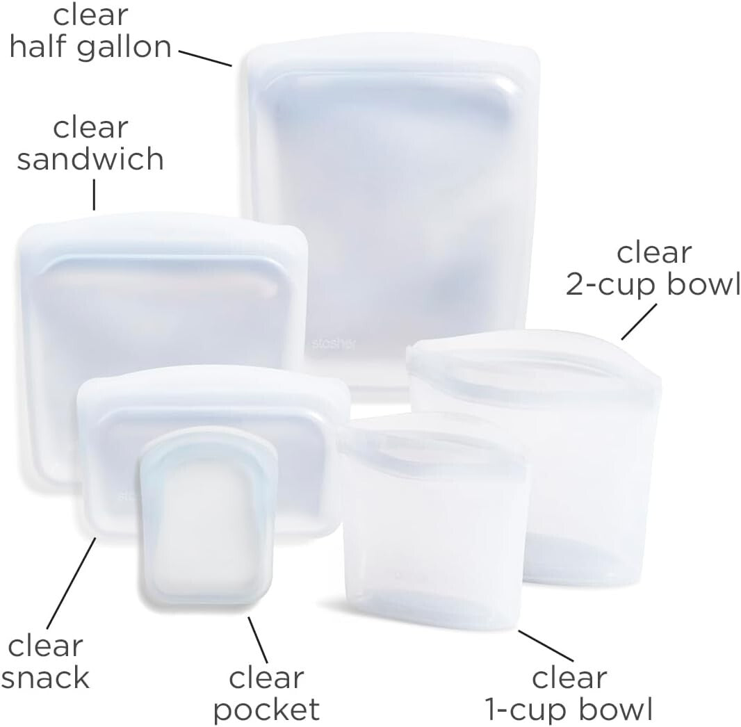 Eco-Friendly Reusable Silicone Food Storage Bags – 6-Pack, BPA Free & Leak-Proof