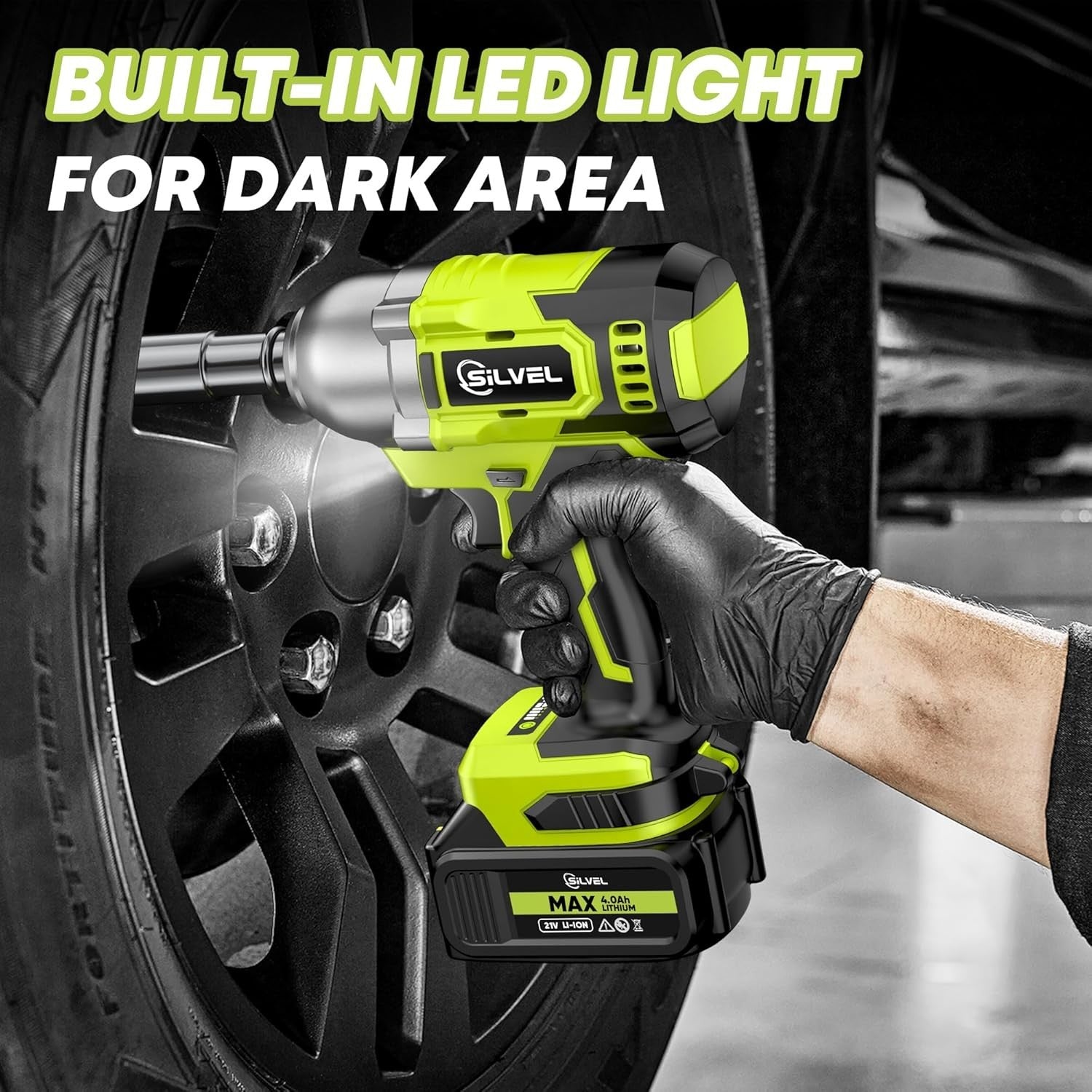 All-in-One Cordless Impact Wrench Set with 4.0Ah Battery & 6 Sockets Included