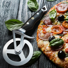 Load image into Gallery viewer, Professional Stainless Steel Pizza Cutter with Safety Thumb Guard &amp; Cover